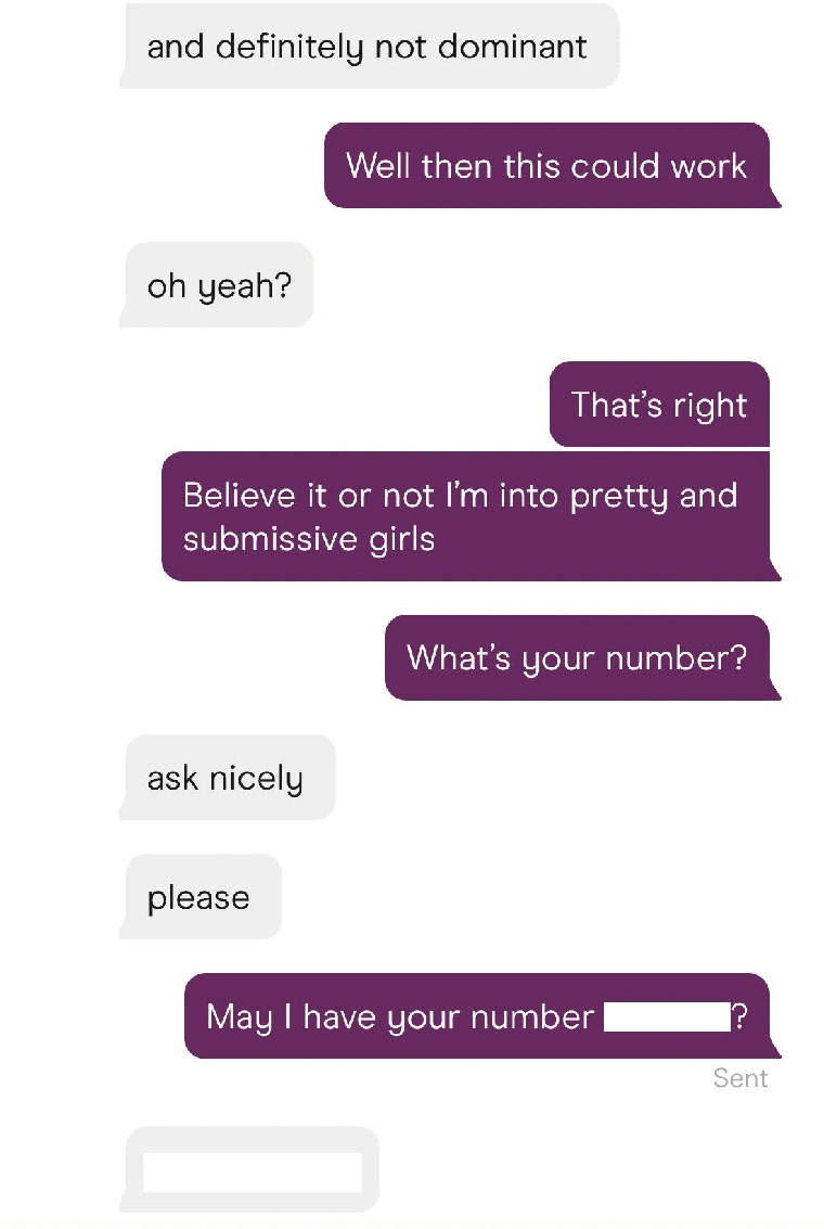 Tinder conversation screenshot full of purposeless information exchange