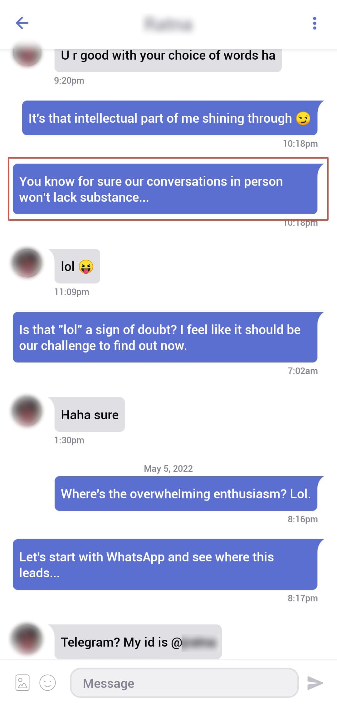 Tinder conversation suggesting a secret spot together to build togetherness