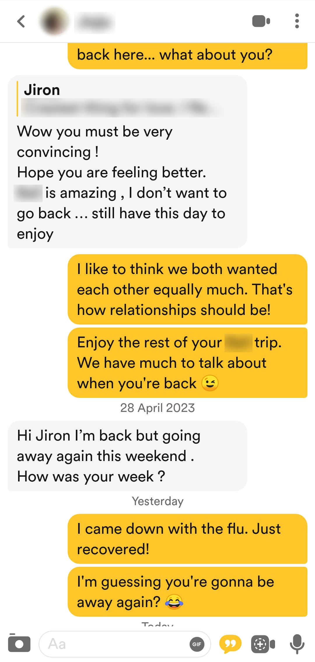 Bumble conversation building quick rapport with a relationship belief statement