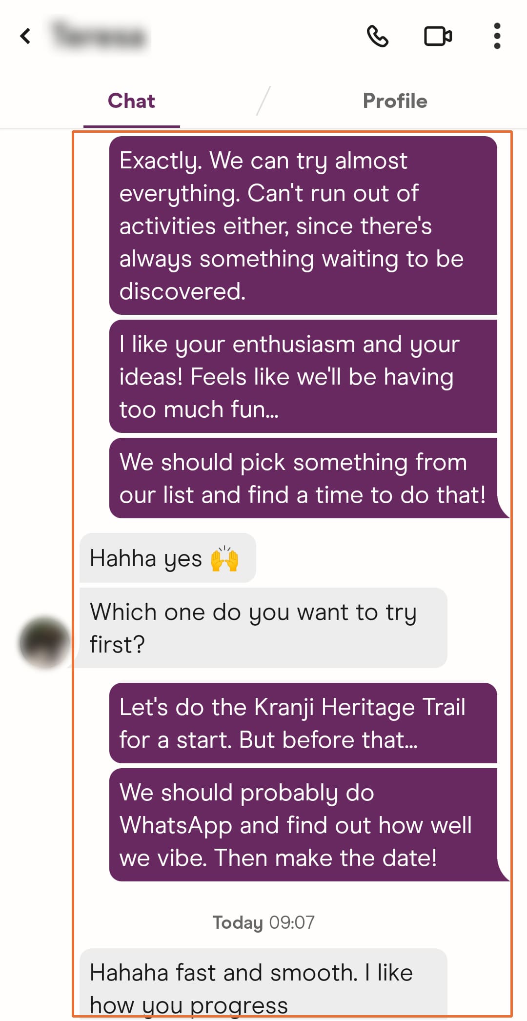 Tinder conversation leading toward exchanging contact details after building rapport