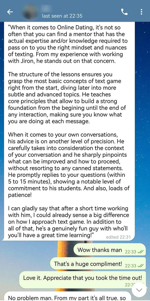 Michael testimonial
